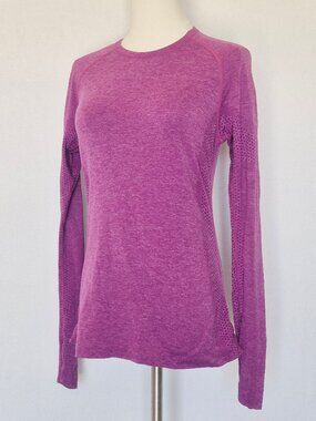 FIGS Salta Seamless Longsleeve Underscrub Top Slim Fit Crew Neck Purple